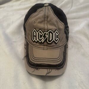 AC/DC “For Those About to Rock” Cannon Distressed‎ Hat – H3 Headwear Tan Black